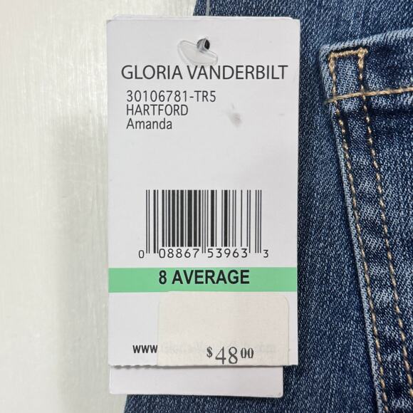 Gloria Vanderbilt Amanda Womens Jeans Size 8 Blue Denim Tapered Leg High Rise - Picture 5 of 15
